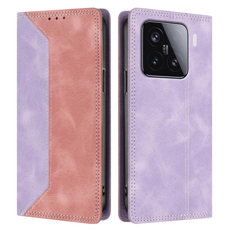 For Xiaomi 15 Skin Feel Two-tone RFID Blocking Vegan Leather Phone Case