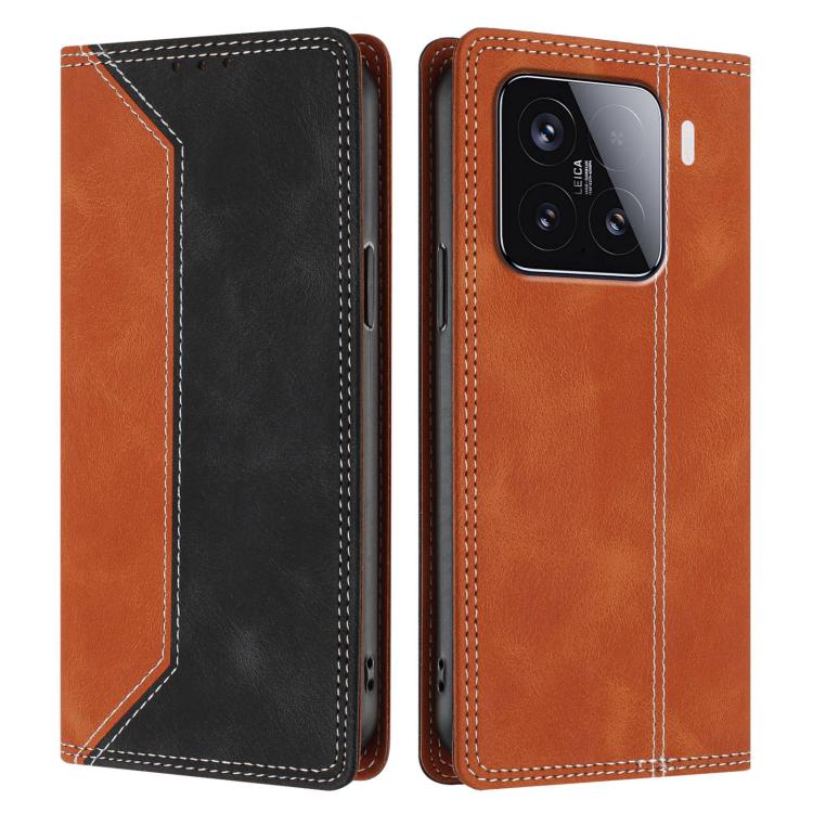 For Xiaomi 15 Skin Feel Two-tone RFID Blocking Vegan Leather Phone Case