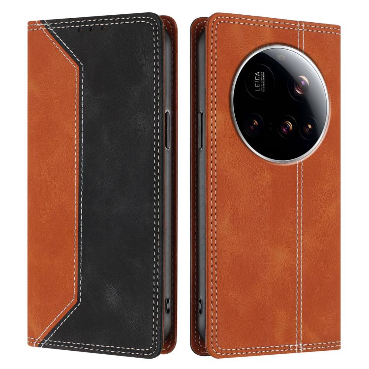For Xiaomi 15 Ultra Skin Feel Two-tone RFID Blocking Vegan Leather Phone Case