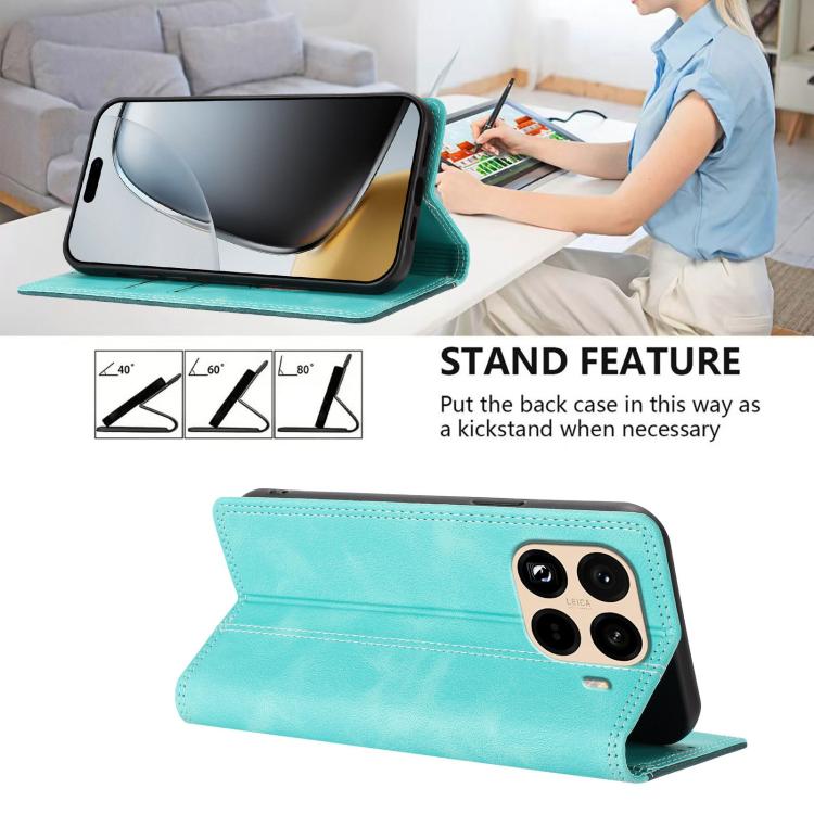 For Xiaomi 15T Pro Skin Feel Two-tone RFID Blocking Vegan Leather Phone Case