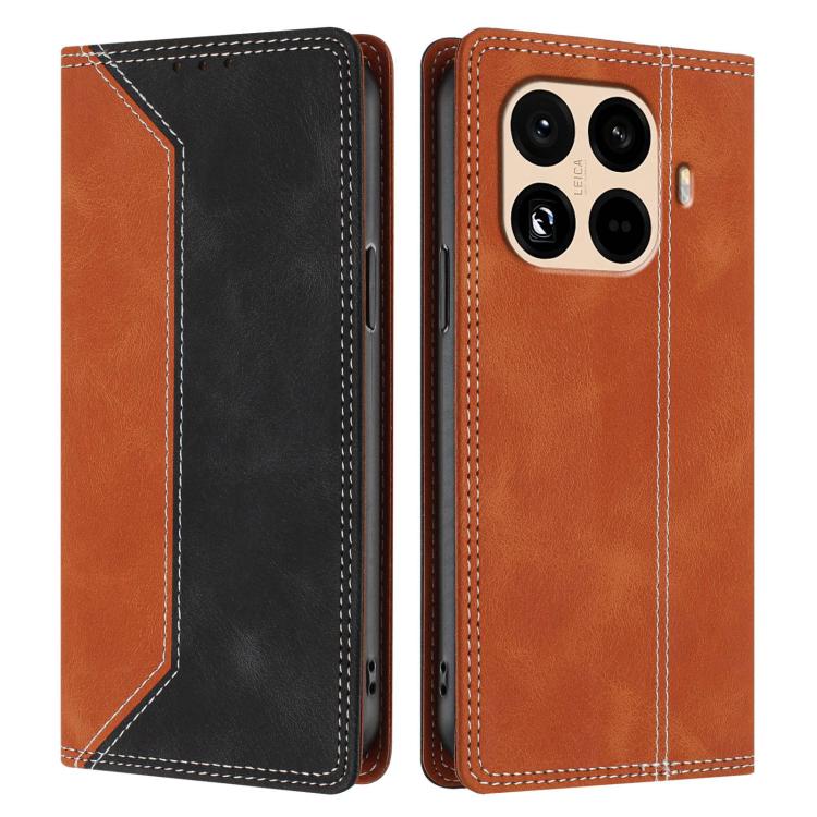 For Xiaomi 15T Pro Skin Feel Two-tone RFID Blocking Vegan Leather Phone Case
