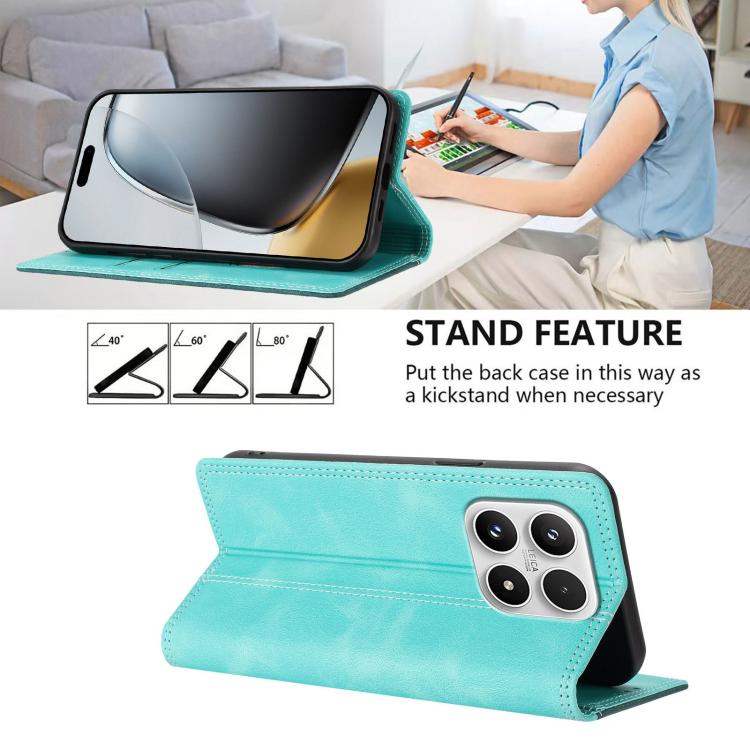 For Xiaomi 17 Skin Feel Two-tone RFID Blocking Vegan Leather Phone Case