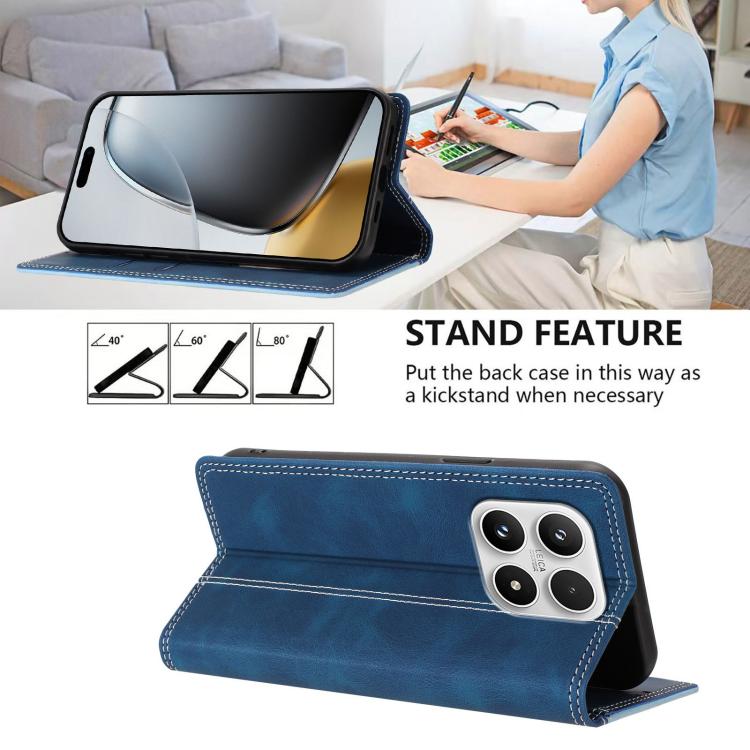 For Xiaomi 17 Skin Feel Two-tone RFID Blocking Vegan Leather Phone Case