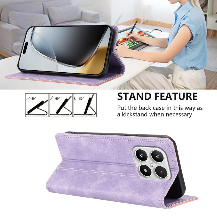 For Xiaomi 17 Skin Feel Two-tone RFID Blocking Vegan Leather Phone Case