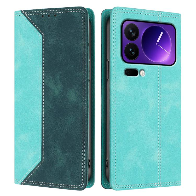 For Xiaomi 17 Pro Skin Feel Two-tone RFID Blocking Vegan Leather Phone Case