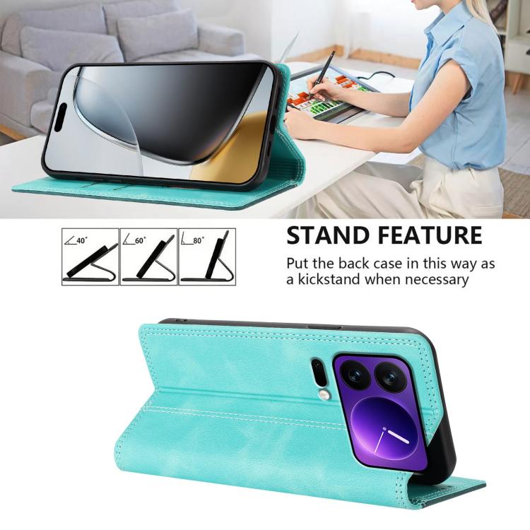 For Xiaomi 17 Pro Skin Feel Two-tone RFID Blocking Vegan Leather Phone Case