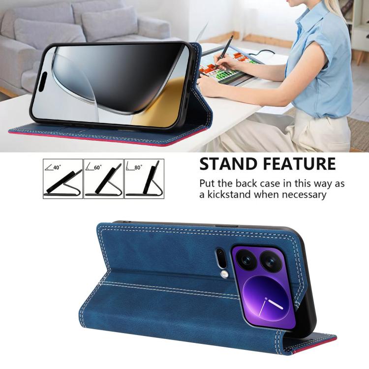 For Xiaomi 17 Pro Skin Feel Two-tone RFID Blocking Vegan Leather Phone Case