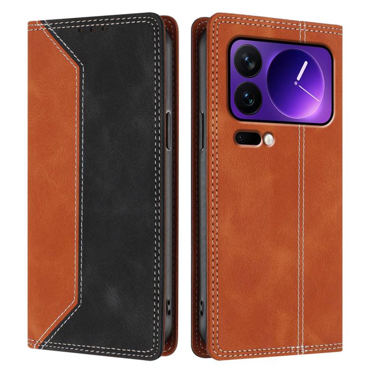 For Xiaomi 17 Pro Skin Feel Two-tone RFID Blocking Vegan Leather Phone Case
