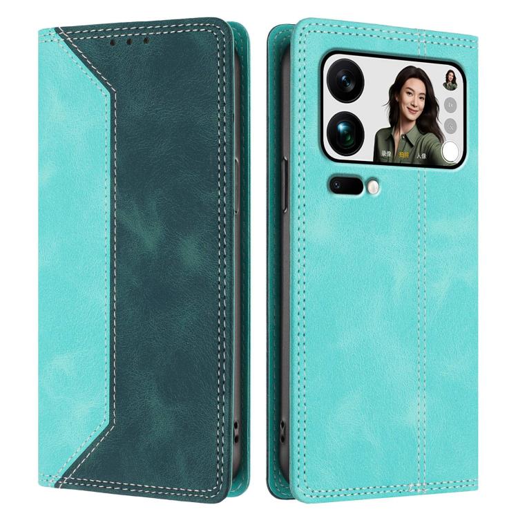 For Xiaomi 17 Pro Max Skin Feel Two-tone RFID Blocking Vegan Leather Phone Case
