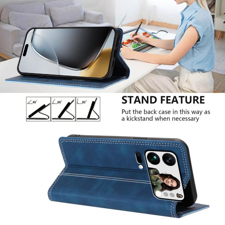 For Xiaomi 17 Pro Max Skin Feel Two-tone RFID Blocking Vegan Leather Phone Case