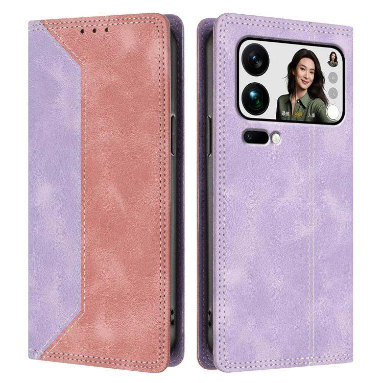 For Xiaomi 17 Pro Max Skin Feel Two-tone RFID Blocking Vegan Leather Phone Case