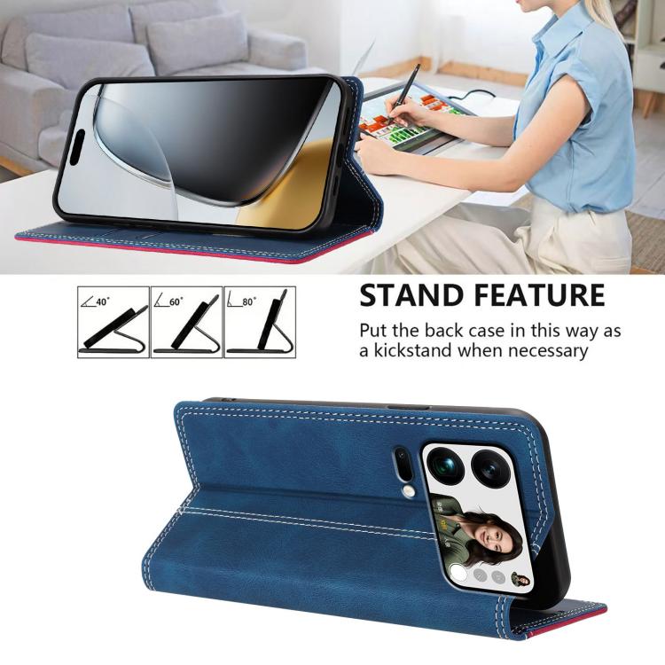 For Xiaomi 17 Pro Max Skin Feel Two-tone RFID Blocking Vegan Leather Phone Case