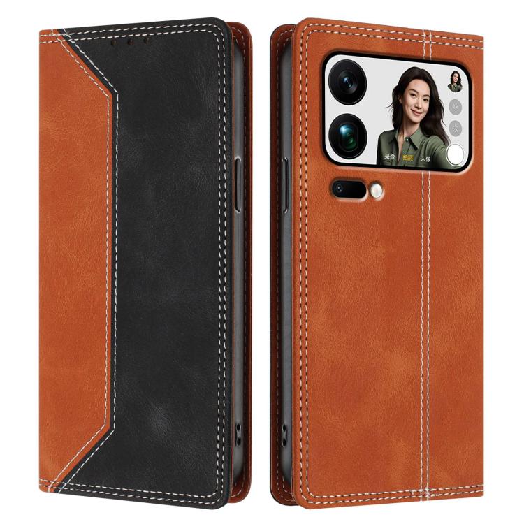 For Xiaomi 17 Pro Max Skin Feel Two-tone RFID Blocking Vegan Leather Phone Case