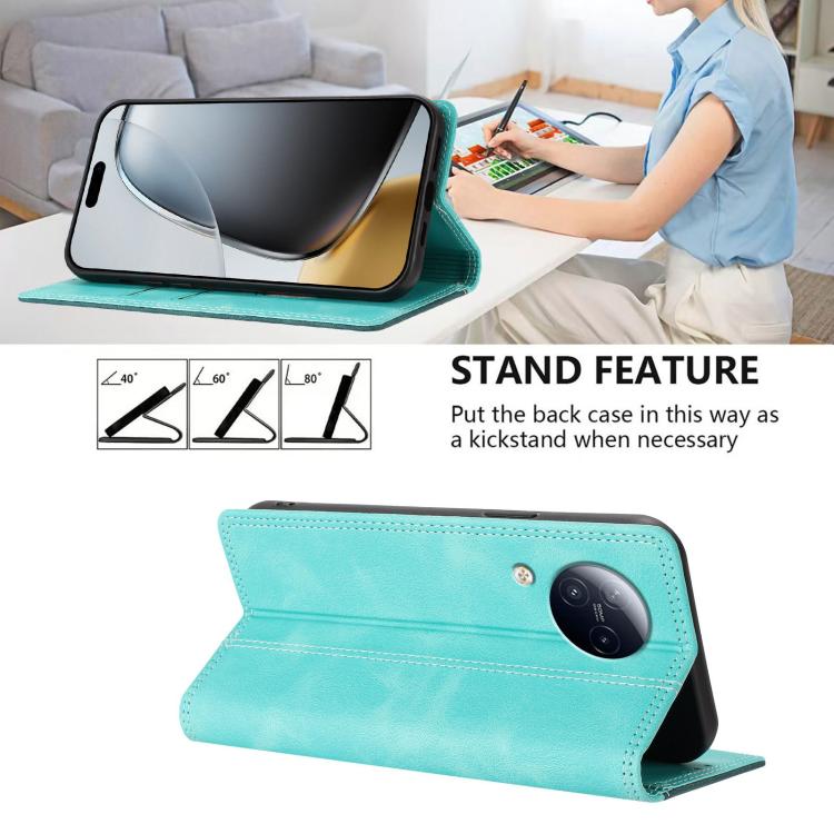 For Xiaomi Civi 3 Skin Feel Two-tone RFID Blocking Vegan Leather Phone Case