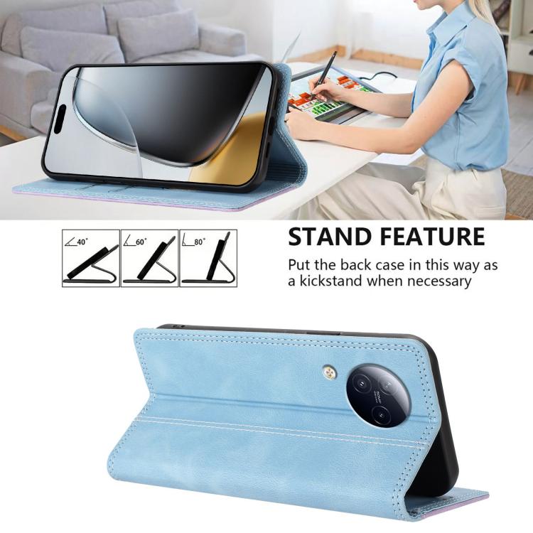 For Xiaomi Civi 3 Skin Feel Two-tone RFID Blocking Vegan Leather Phone Case