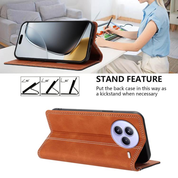 For Xiaomi Civi 5 Pro Skin Feel Two-tone RFID Blocking Vegan Leather Phone Case