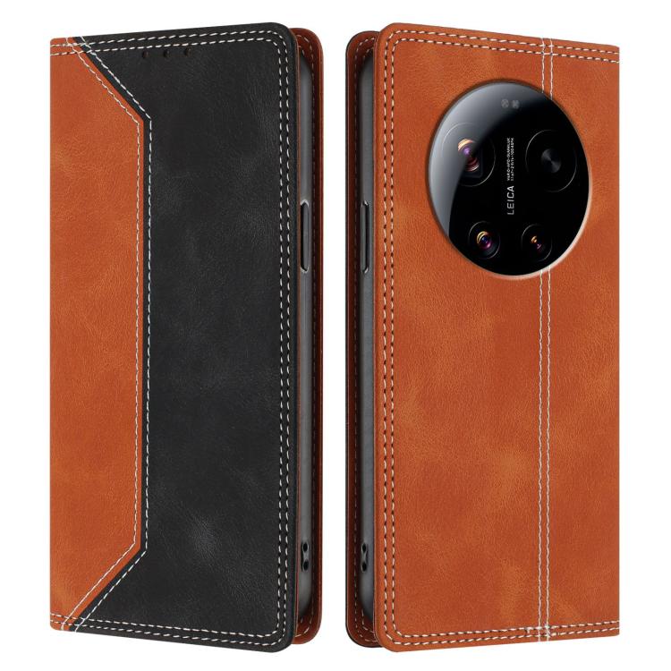 For Xiaomi 17 Ultra Skin Feel Two-tone RFID Blocking Vegan Leather Phone Case
