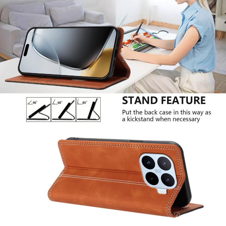 For Xiaomi 17T 5G Skin Feel Two-tone RFID Blocking Vegan Leather Phone Case
