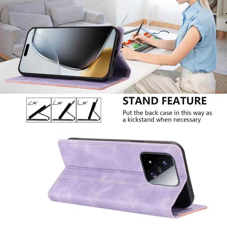 For Xiaomi 17 Max Skin Feel Two-tone RFID Blocking Vegan Leather Phone Case