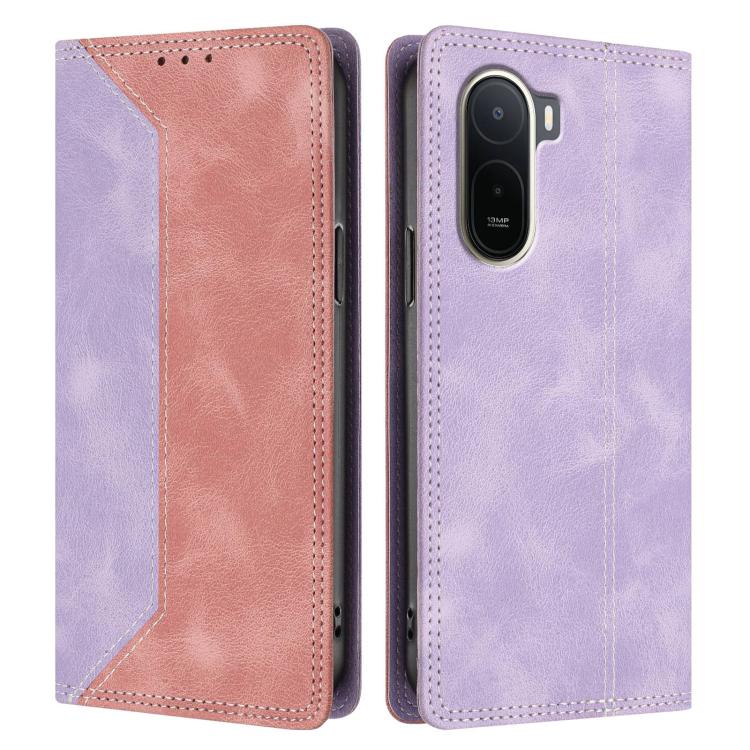 For Redmi A7 Pro 4G / 5G 171mm Skin Feel Two-tone RFID Blocking Vegan Leather Phone Case