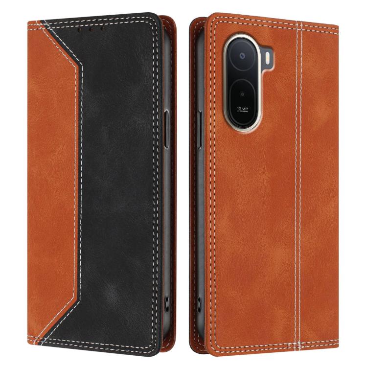 For Redmi A7 Pro 4G / 5G 171mm Skin Feel Two-tone RFID Blocking Vegan Leather Phone Case