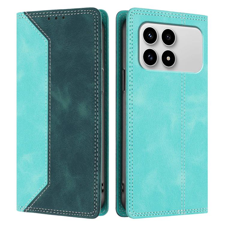 For Redmi K90 / Poco F8 Pro Skin Feel Two-tone RFID Blocking Vegan Leather Phone Case