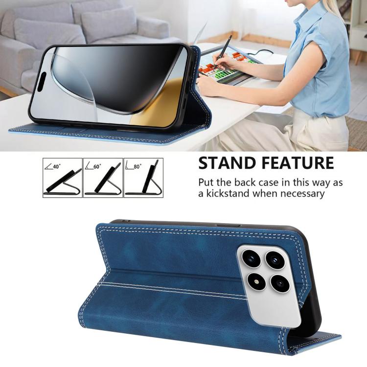 For Redmi K90 / Poco F8 Pro Skin Feel Two-tone RFID Blocking Vegan Leather Phone Case