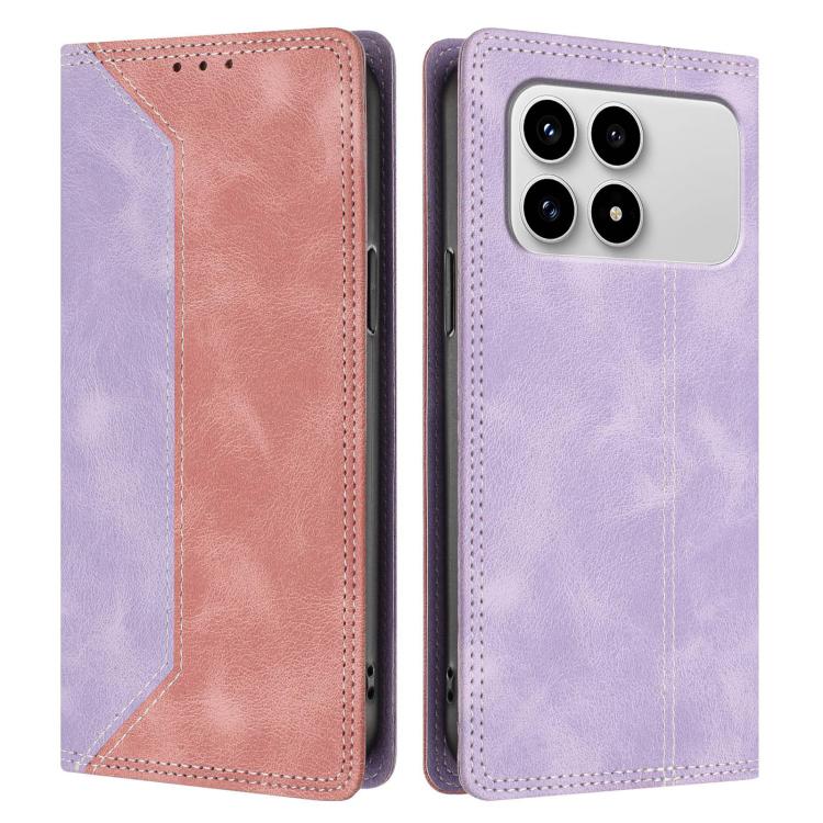 For Redmi K90 / Poco F8 Pro Skin Feel Two-tone RFID Blocking Vegan Leather Phone Case