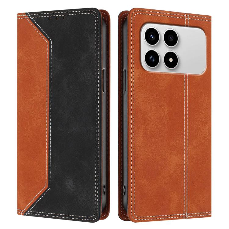 For Redmi K90 / Poco F8 Pro Skin Feel Two-tone RFID Blocking Vegan Leather Phone Case