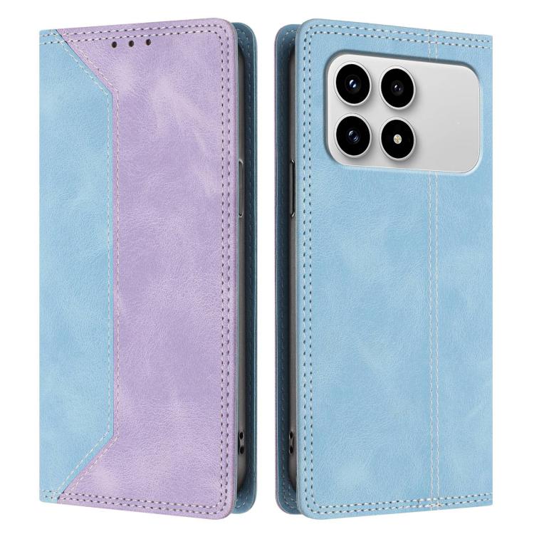For Redmi K90 / Poco F8 Pro Skin Feel Two-tone RFID Blocking Vegan Leather Phone Case