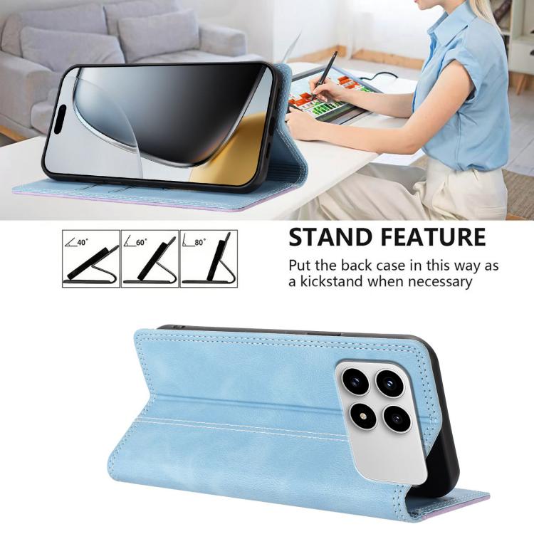 For Redmi K90 / Poco F8 Pro Skin Feel Two-tone RFID Blocking Vegan Leather Phone Case
