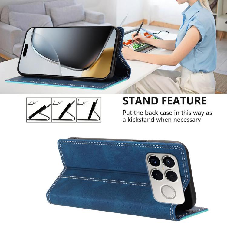 For Redmi K90 Pro Max / Poco F8 Ultra Skin Feel Two-tone RFID Blocking Vegan Leather Phone Case