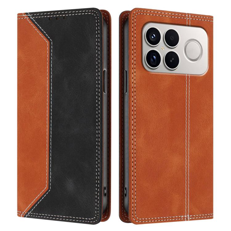 For Redmi K90 Pro Max / Poco F8 Ultra Skin Feel Two-tone RFID Blocking Vegan Leather Phone Case