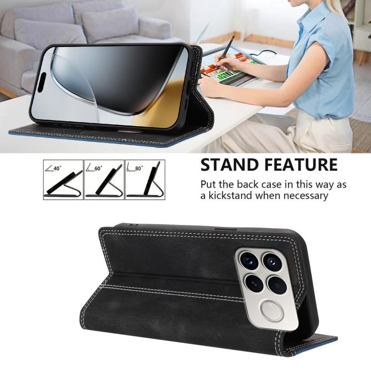 For Redmi K90 Pro Max / Poco F8 Ultra Skin Feel Two-tone RFID Blocking Vegan Leather Phone Case