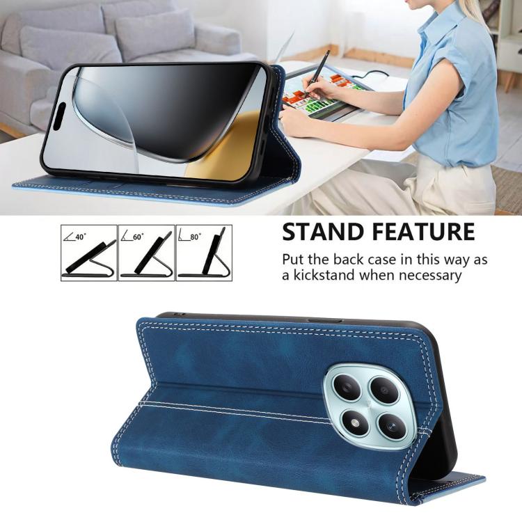 For Redmi Note 15 4G / 5G Global 164mm Skin Feel Two-tone RFID Blocking Vegan Leather Phone Case