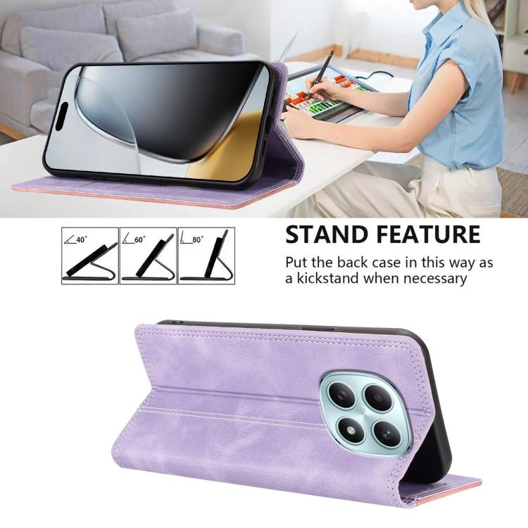 For Redmi Note 15 4G / 5G Global 164mm Skin Feel Two-tone RFID Blocking Vegan Leather Phone Case