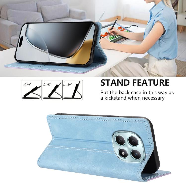 For Redmi Note 15 4G / 5G Global 164mm Skin Feel Two-tone RFID Blocking Vegan Leather Phone Case