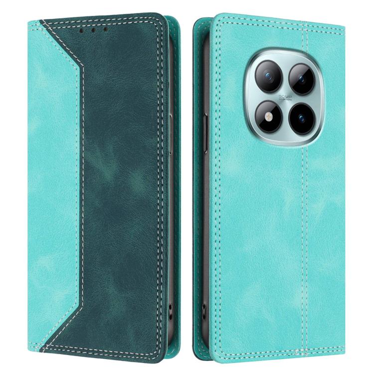 For Redmi Note 15 Pro+ 5G Global 163.3mm Skin Feel Two-tone RFID Blocking Vegan Leather Phone Case
