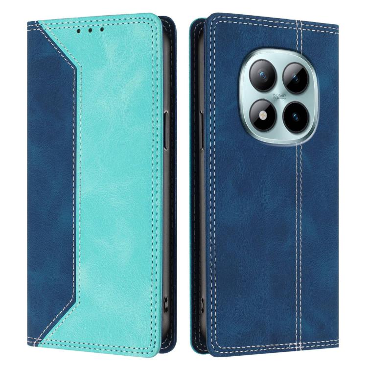 For Redmi Note 15 Pro+ 5G Global 163.3mm Skin Feel Two-tone RFID Blocking Vegan Leather Phone Case