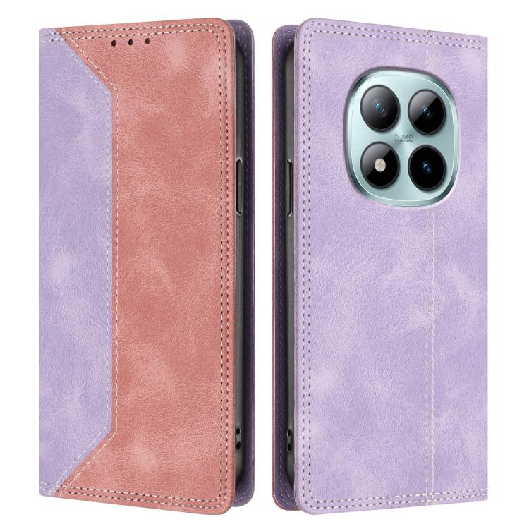 For Redmi Note 15 Pro+ 5G Global 163.3mm Skin Feel Two-tone RFID Blocking Vegan Leather Phone Case