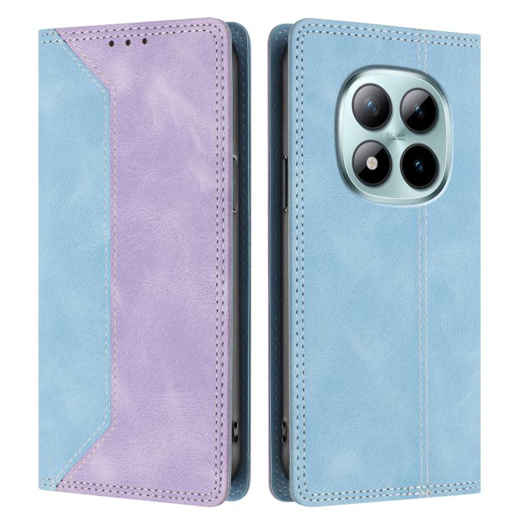 For Redmi Note 15 Pro+ 5G Global 163.3mm Skin Feel Two-tone RFID Blocking Vegan Leather Phone Case