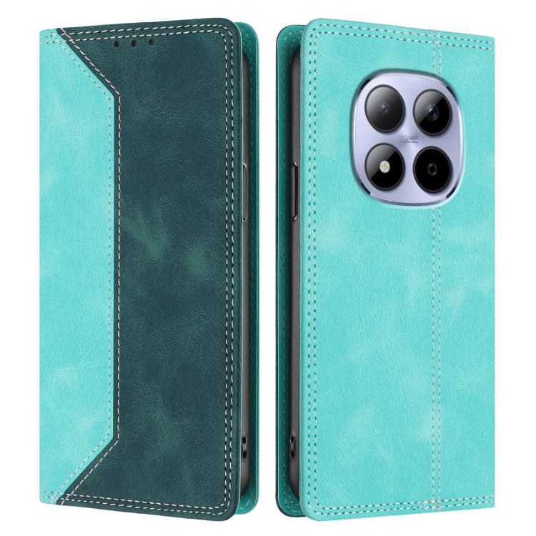 For Redmi Note 15 Pro 4G Global 163.2mm Skin Feel Two-tone RFID Blocking Vegan Leather Phone Case