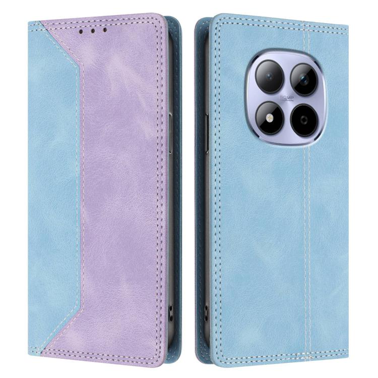 For Redmi Note 15 Pro 4G Global 163.2mm Skin Feel Two-tone RFID Blocking Vegan Leather Phone Case