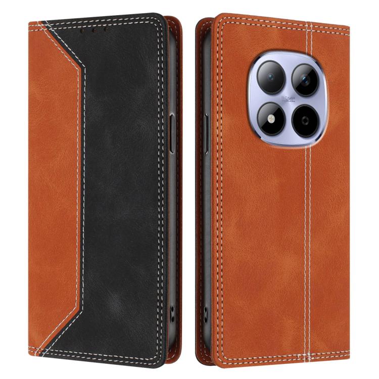 For Redmi Note 15 Pro 5G Global 163.6mm Skin Feel Two-tone RFID Blocking Vegan Leather Phone Case