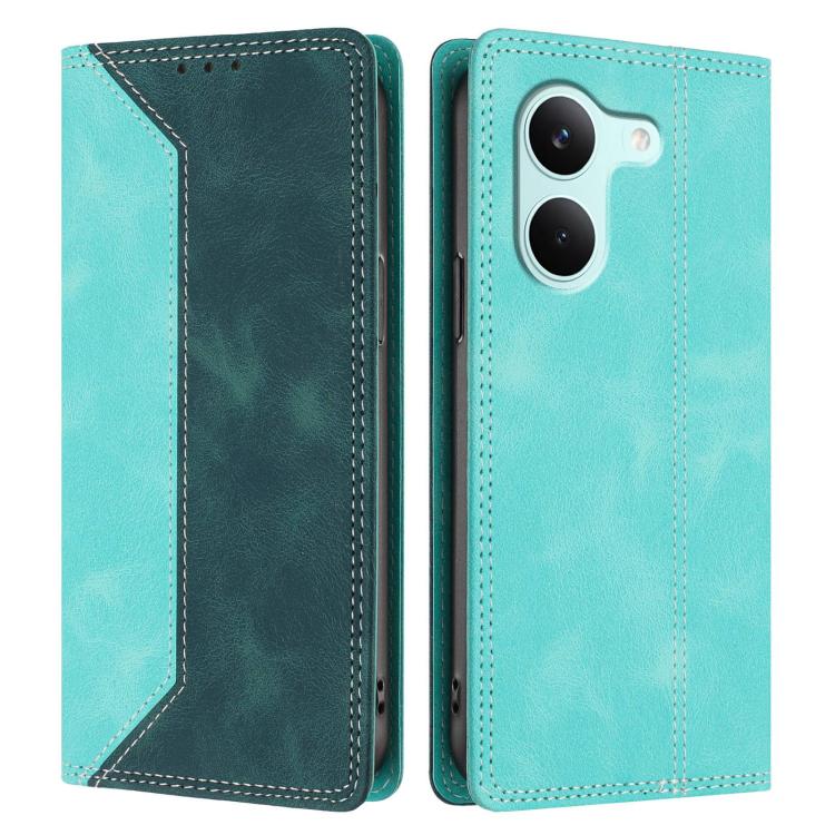 For Redmi Turbo 5 / Poco X8 Pro 5G Skin Feel Two-tone RFID Blocking Vegan Leather Phone Case