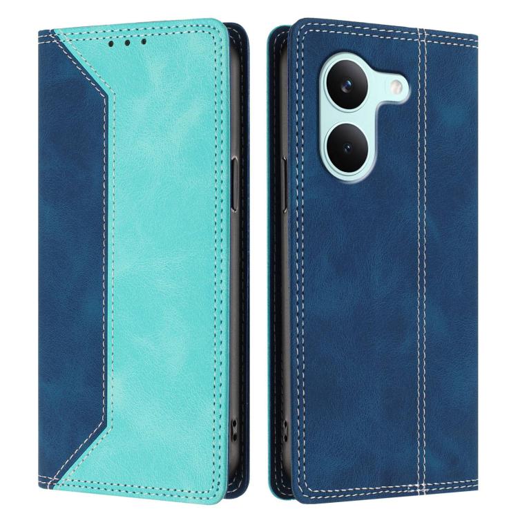 For Redmi Turbo 5 / Poco X8 Pro 5G Skin Feel Two-tone RFID Blocking Vegan Leather Phone Case