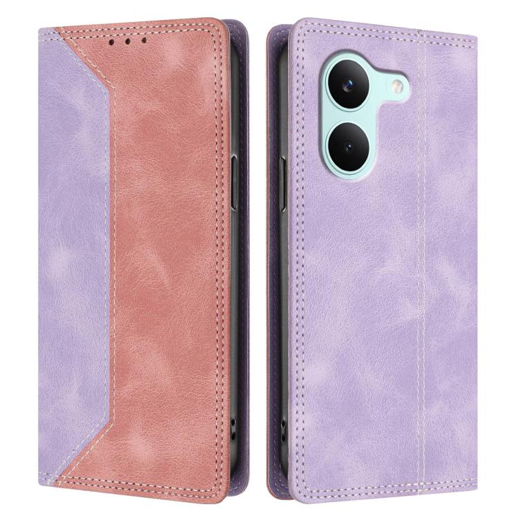For Redmi Turbo 5 / Poco X8 Pro 5G Skin Feel Two-tone RFID Blocking Vegan Leather Phone Case