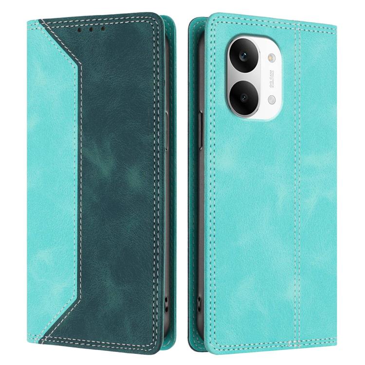 For Redmi Turbo 5 Max / Poco X8 Pro Max 5G Skin Feel Two-tone RFID Blocking Vegan Leather Phone Case
