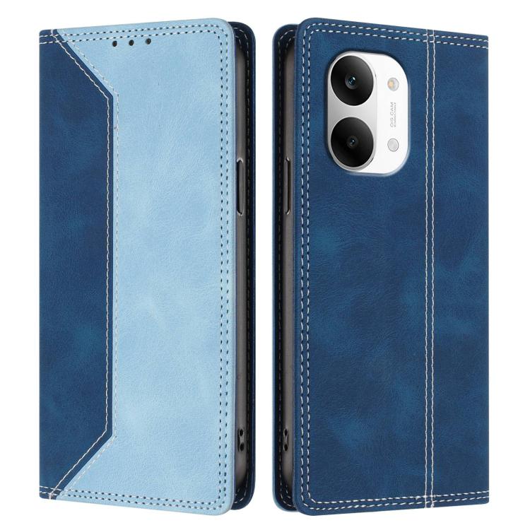 For Redmi Turbo 5 Max / Poco X8 Pro Max 5G Skin Feel Two-tone RFID Blocking Vegan Leather Phone Case
