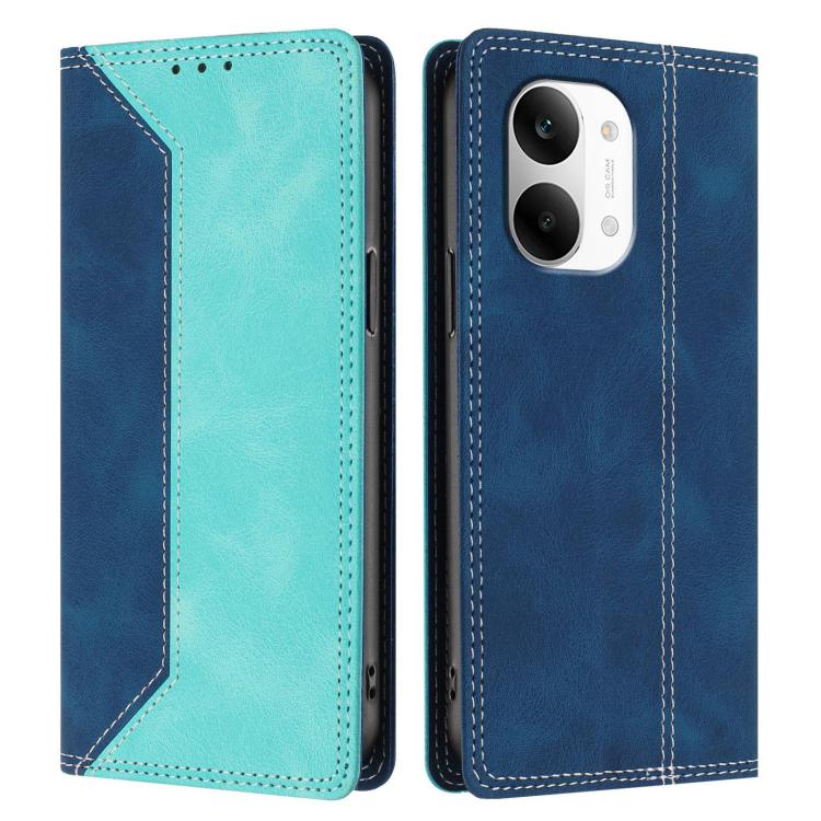 For Redmi Turbo 5 Max / Poco X8 Pro Max 5G Skin Feel Two-tone RFID Blocking Vegan Leather Phone Case
